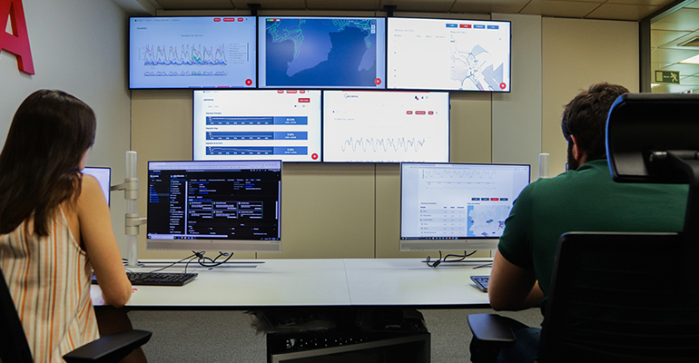 Sala de control del ciclo integral del agua de Acciona, que apuesta por la digitalización en Yuncos