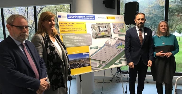 Presentación de las próximas obras del tratamiento primario de la EDAR de Galindo con Acuaes y el Consorcio de Aguas Bilbao Bizkaia