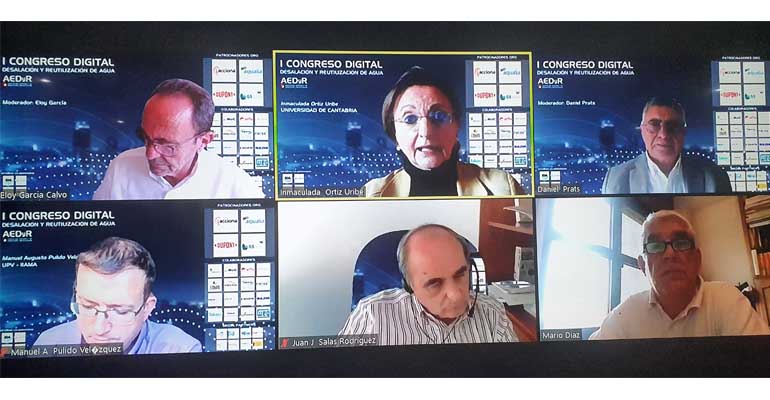 Ponentes digitales de la sesión 6 del Congreso Digital AEDyR sobre desalación y reutilización