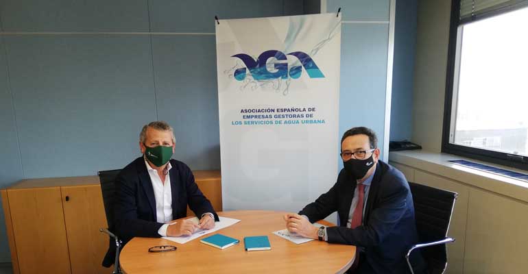 Firma del convencio entre AGA y EISP sobre el servicio público del agua