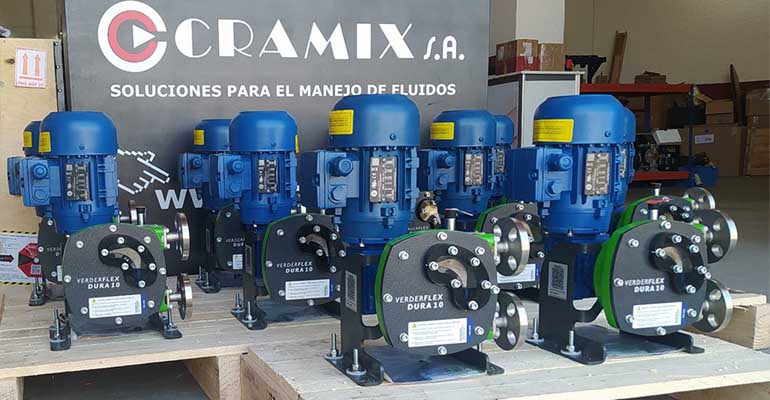 Bombas peristálticas Verderflex suministradas por Cramix