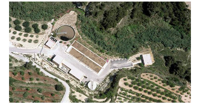 Vista aérea de la EDAR de Benissa, en Alicante, que gestiona DAM