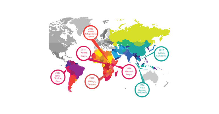 Mapa de proyectos sostenibles de agua financiados por Hach