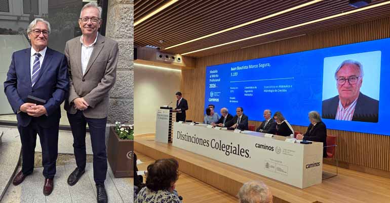 Juan Marco Segura recibe la Medalla al Mérito Profesional 2026 por su ´trayectoria hidráulica´