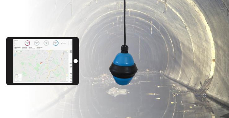 Sensor flotador SpillSens de Mejoras Energéticas paramonitorizar las redes de saneamiento