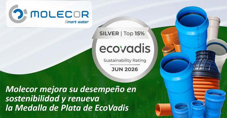 Molecor mejora su desempeño en sostenibilidad y renueva la Medalla de Plata de EcoVadis