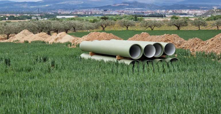 Saint-Gobain PAM aporta sus tuberías para modernizar el regadío en Viana