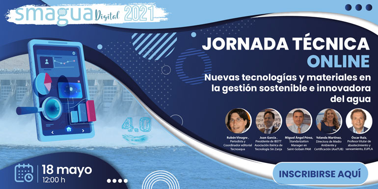 Cartel webinar Smagua Digital gestión sostenible e innovadora del agua