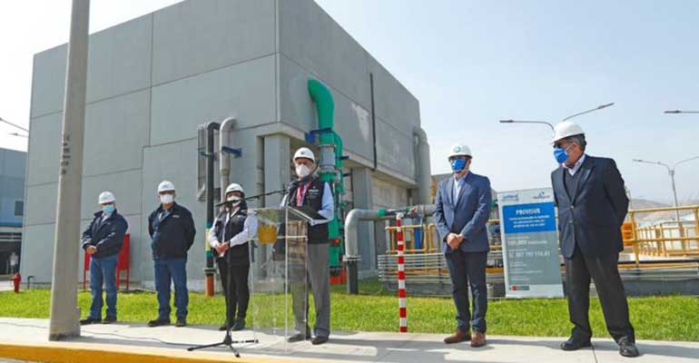 Francisco Sagasti, presidente de Perú, y otras autoridades en su visita a la planta del proyecto Provisur, con presencia de Tedagua. A